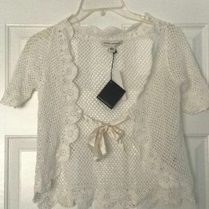 Hand crocheted white top